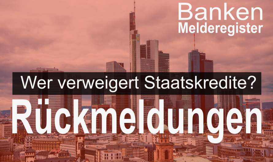 Banken-Melderegister – Hier sind die Meldungen aus ganz Deutschland. Verbesserungen versprochen.